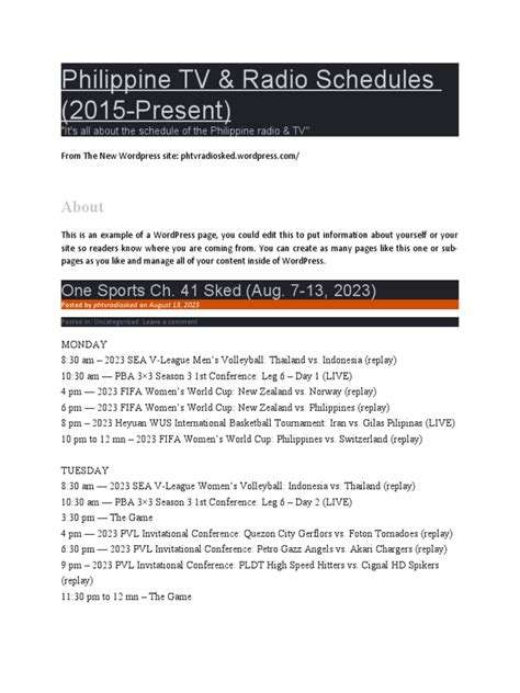 phtvradiosked|Philippine TV & Radio Schedules (2020) .